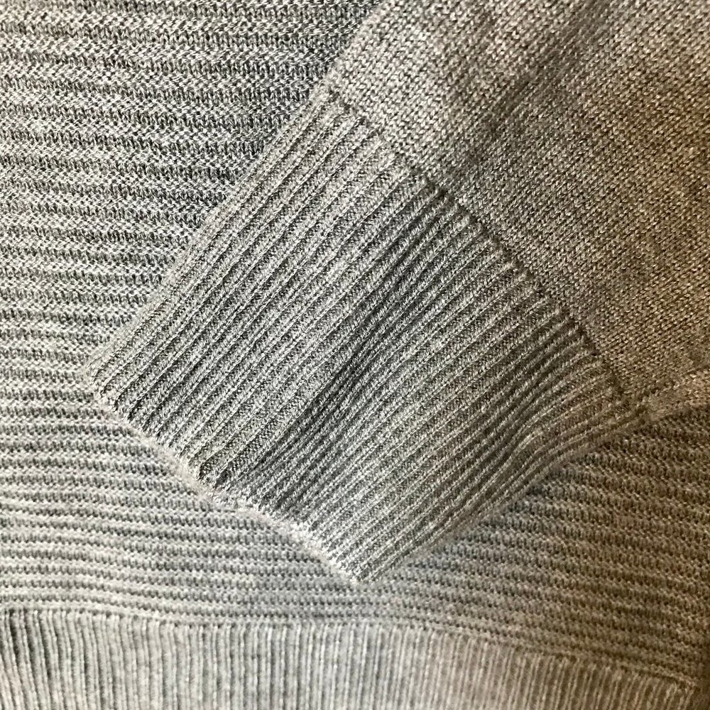 Adrienne Vittadini Cowl Neck Longline Sweater – Steel Heather – Size S